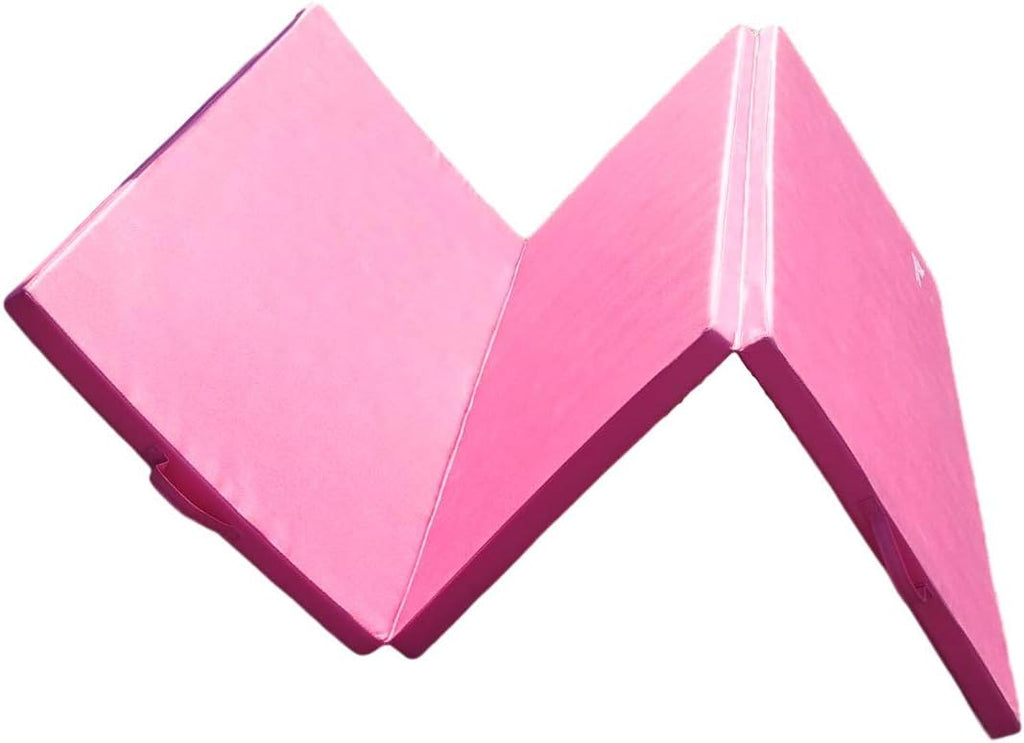 Extra Thick High Density Anti-Tear Gymnastics Gym Folding Exercise Mats (Pink) G22036