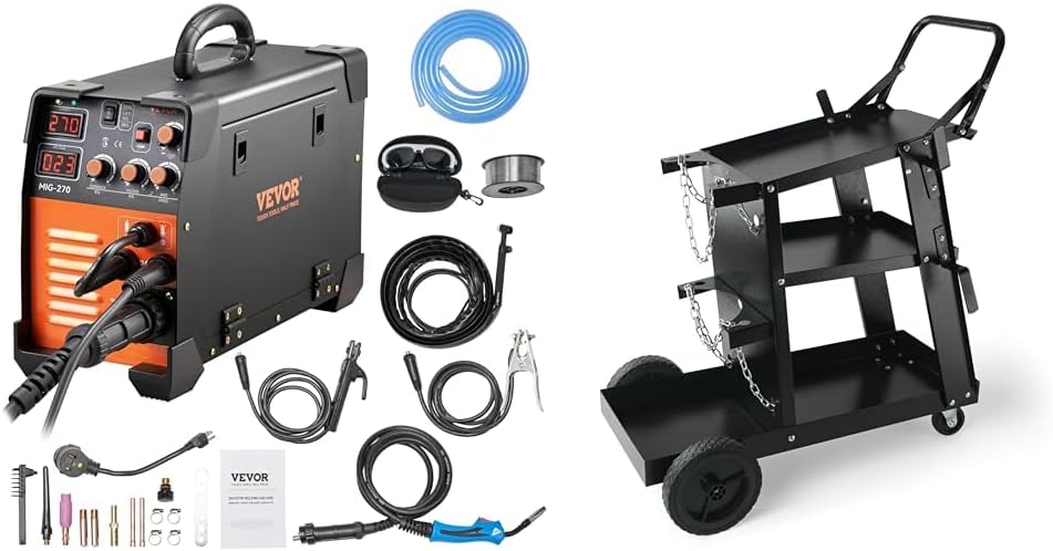 3 in 1 270 Amp MIG TIG Arc Welder with Welding Cart T431527