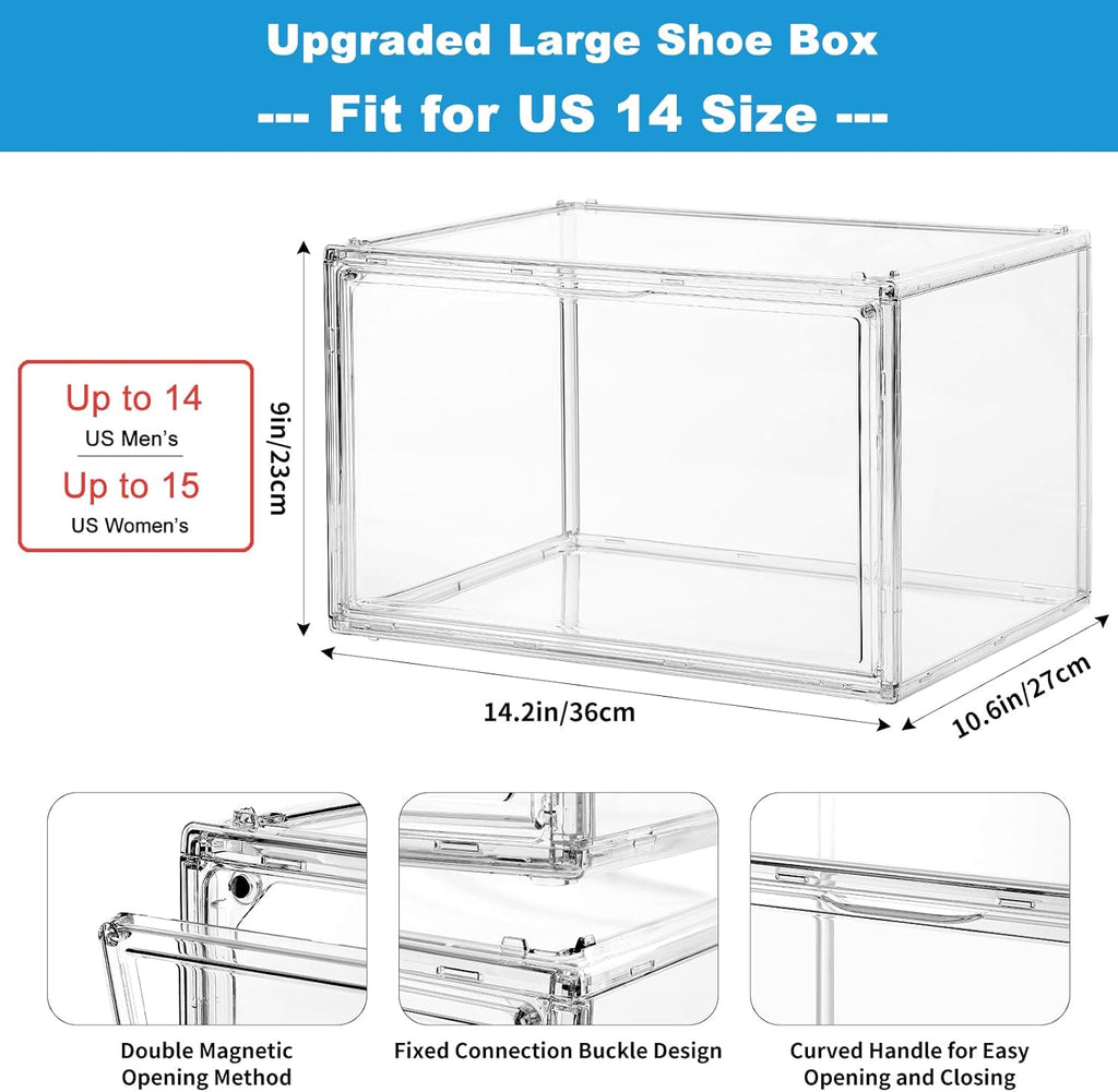 Clear Shoe Storage Box Stackable 4-Pack M662