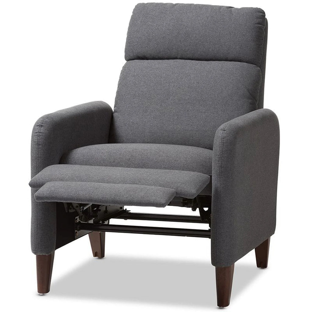 Gray and Walnut Recliner I822