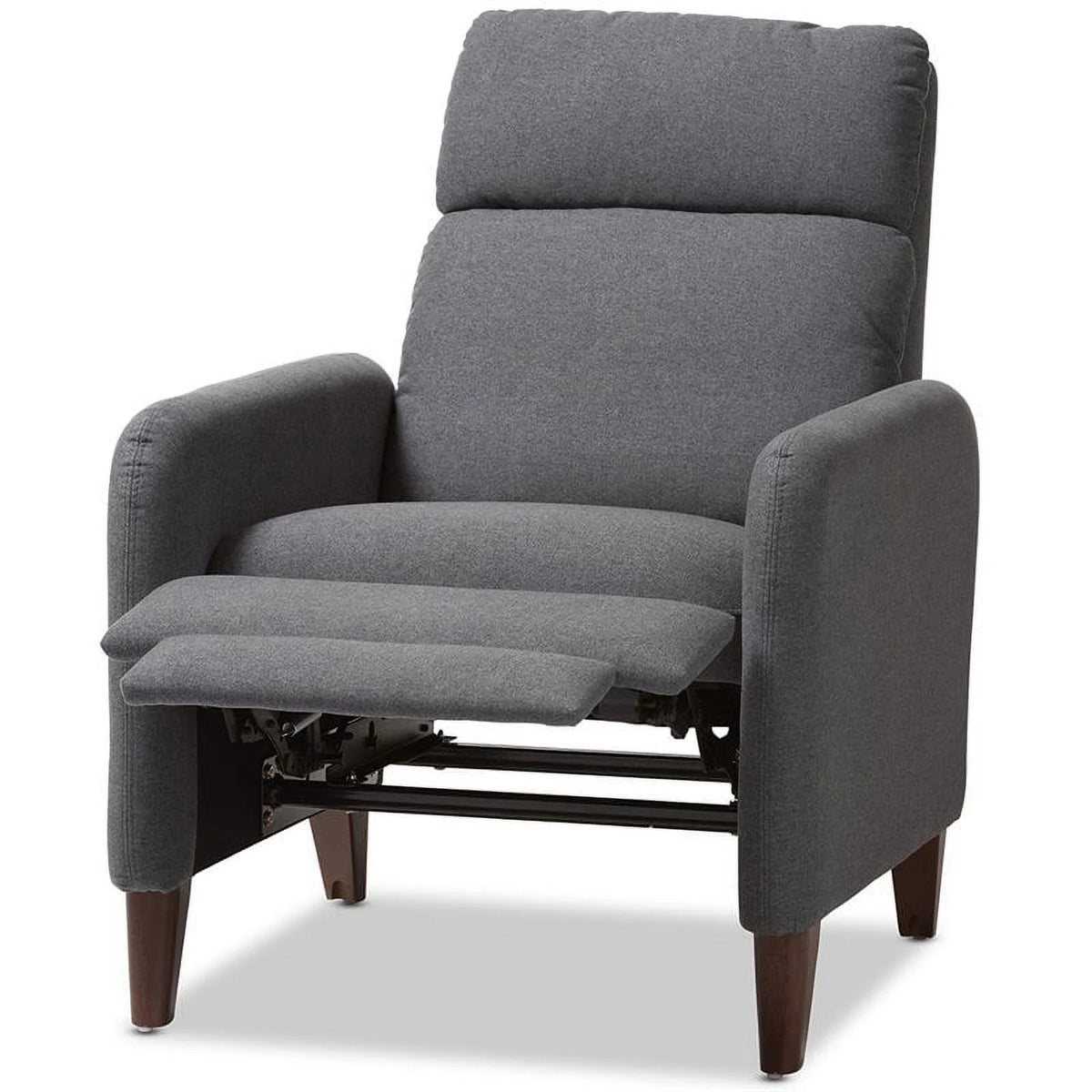 Gray and Walnut Recliner I822