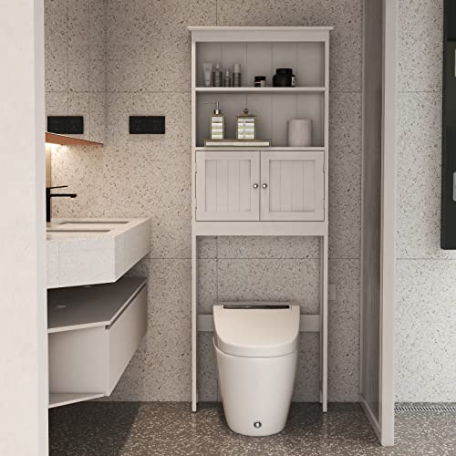 White 2 Door Wooden Floor Storage Cabinet with 1 Drawer J69155