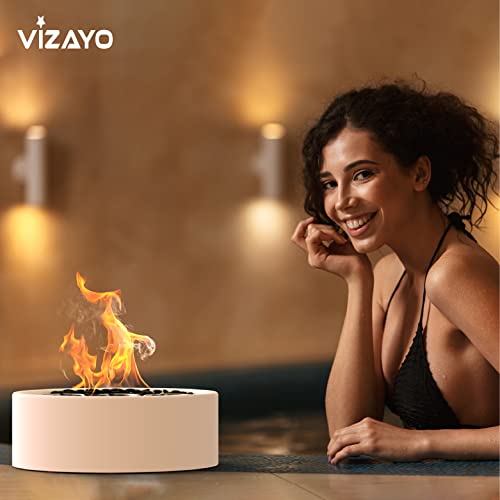 White 14.2 x 10.2 inch Tabletop Fire Pit Bowl V103