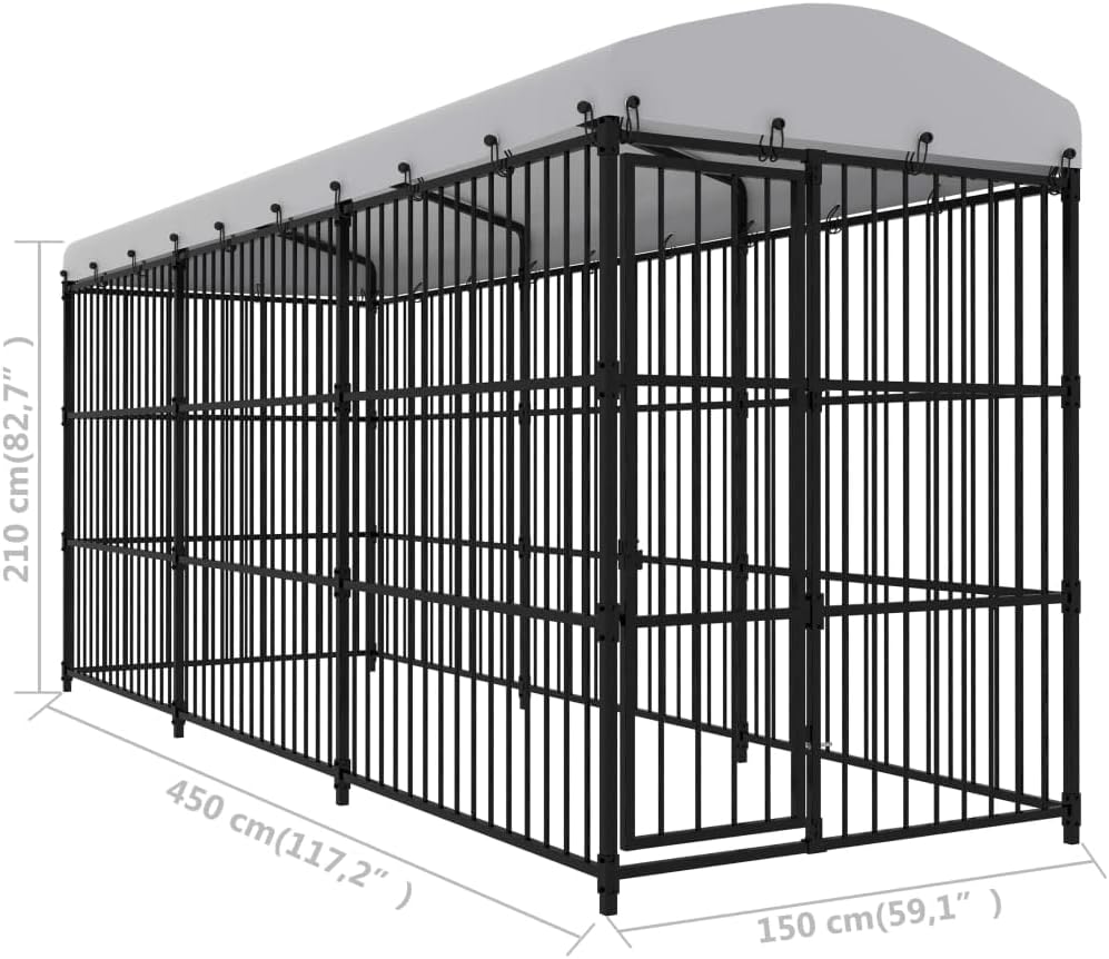 Outdoor Dog Kennel with Roof D275617