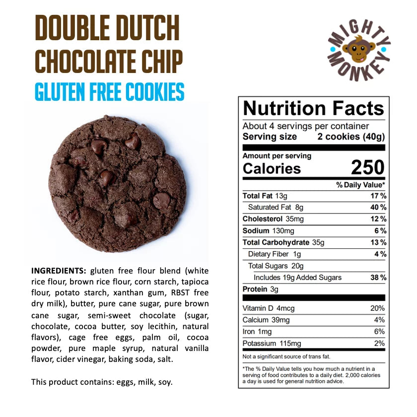 7.4 Oz (3 Pack) Gluten Free Double Dutch Chocolate Chip Cookies G135471