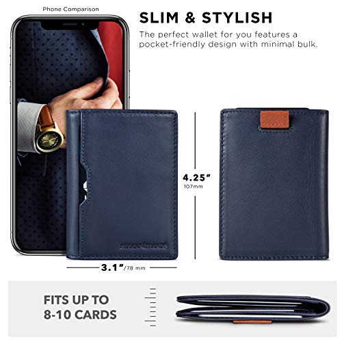Slim Leather RFID Blocking Minimalist Card Front Pocket Bifold Travel Wallet H99990