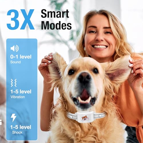 GPS Wireless Dog Fence & Training Collar, Outdoor Waterproof Rechargeable Collar (White) I403