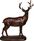 Faux Wood Deer Sculpture Statue M747