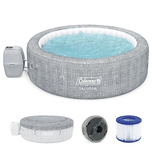 Grey Large Round Inflatable Hot Tub with 180 AirJets and EnergySense Cover B153174