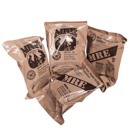 4 Pack MRE Meals Ready to Eat with Heaters E55331