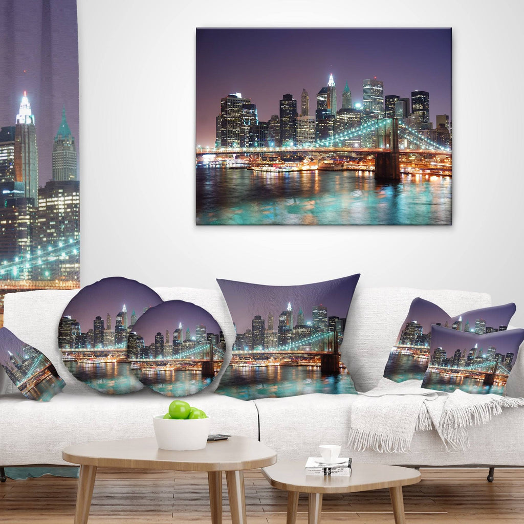 Multi-Color Cityscape Canvas Print 40 in. Wide x 20 in. High J5343