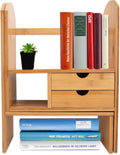 Bamboo Desktop Bookshelf Organizer Q400