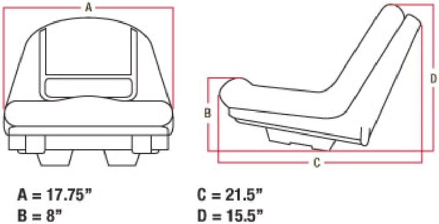 High Back Seat for Riding Mower Lawn Tractor C305