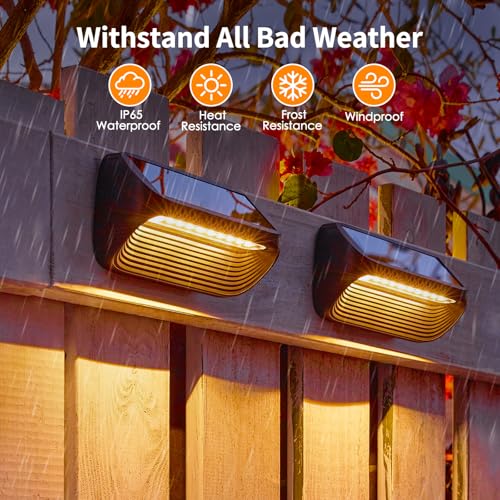6 Pack Solar Fence Lights with 3 Modes U5898