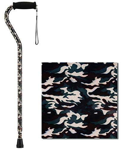 Lightweight Adjustable Walking Cane with Offset Handle Q398