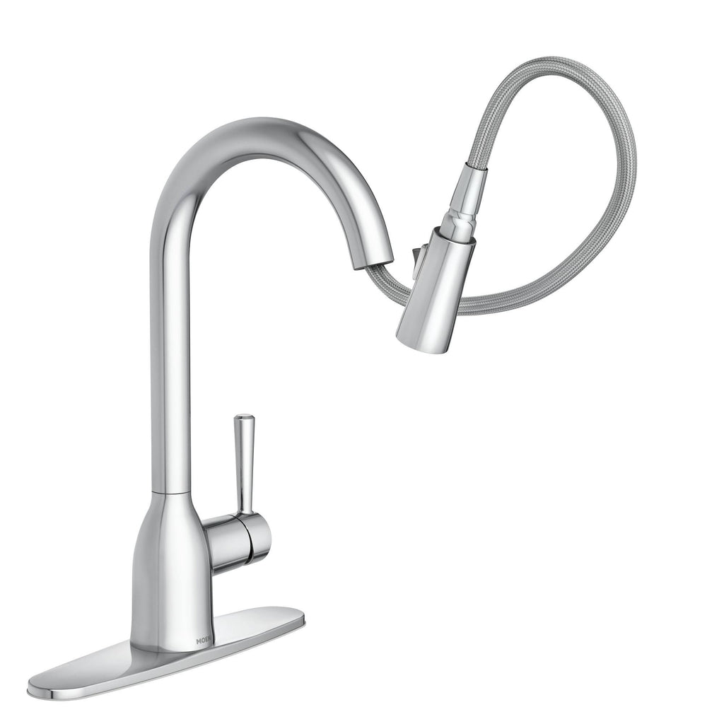 Adler Pull Down Single Handle Kitchen Faucet with Power Clean Finish: Spot Resist Stainless S429