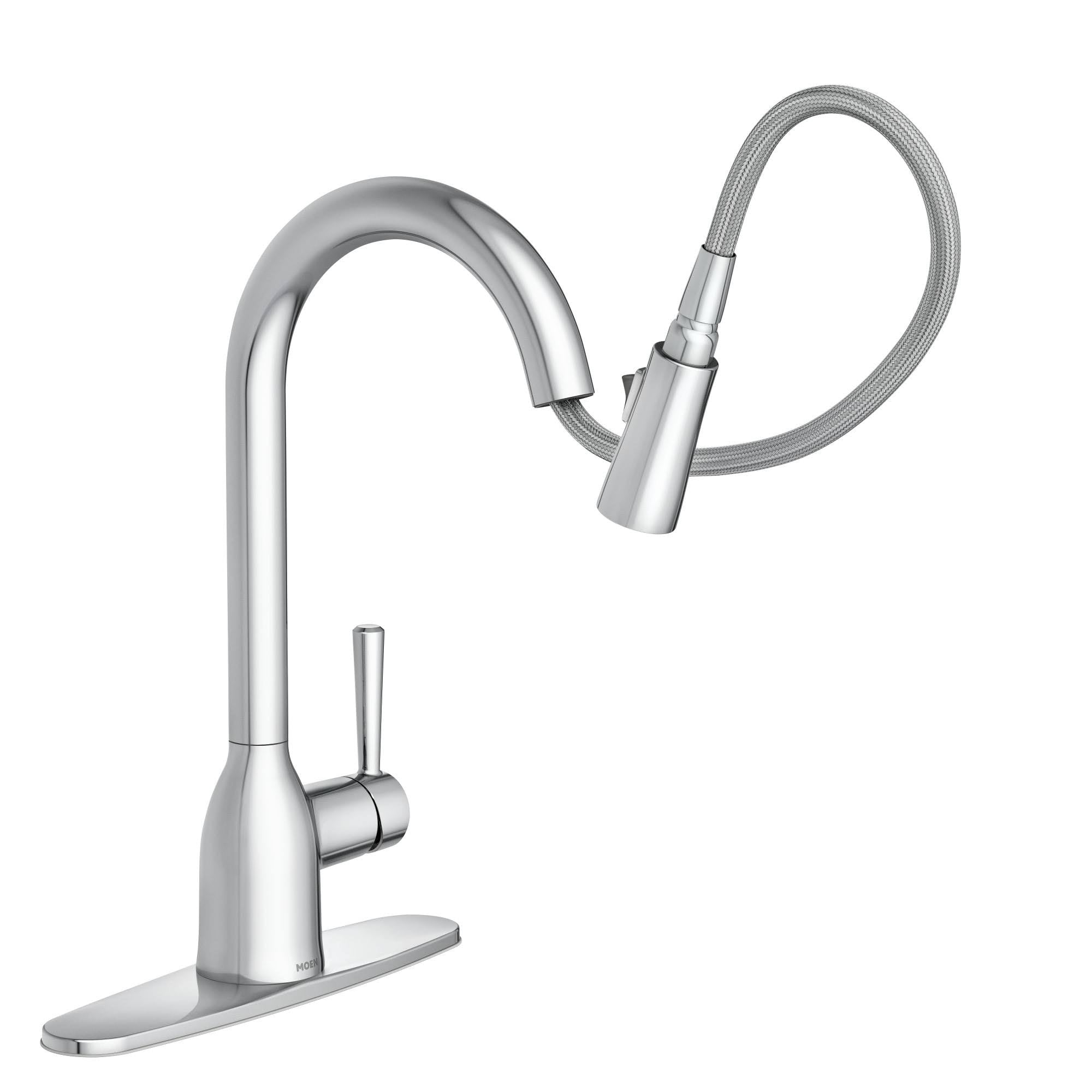 Adler Pull Down Single Handle Kitchen Faucet with Power Clean Finish: Spot Resist Stainless S429