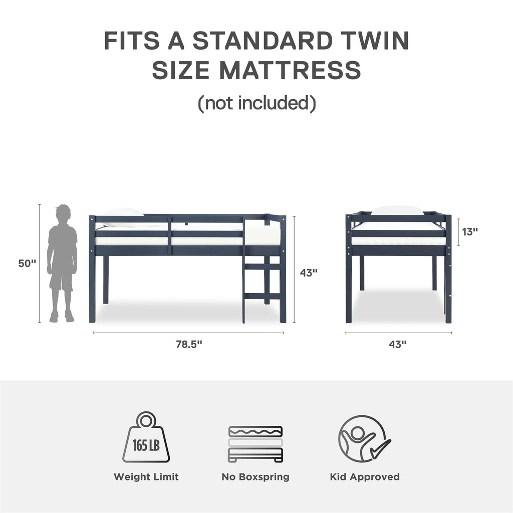 Blue Twin Loft Bed M879