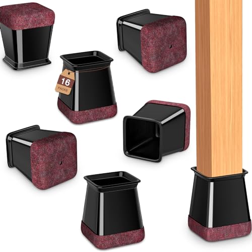 32 Pack Clear Square Silicone Chair Leg Floor Protectors R9728