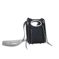 Black Leather Shoulder Bag Flask H230454