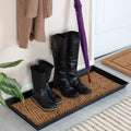 Black Metal Boot Tray with Coir Insert O442080