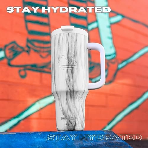40 oz Stainless Steel Insulated Tumbler with Handle and Straw Q687474