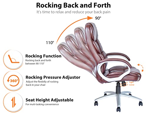 Big and Tall High Back Leather Office Chair with Armrest O2622