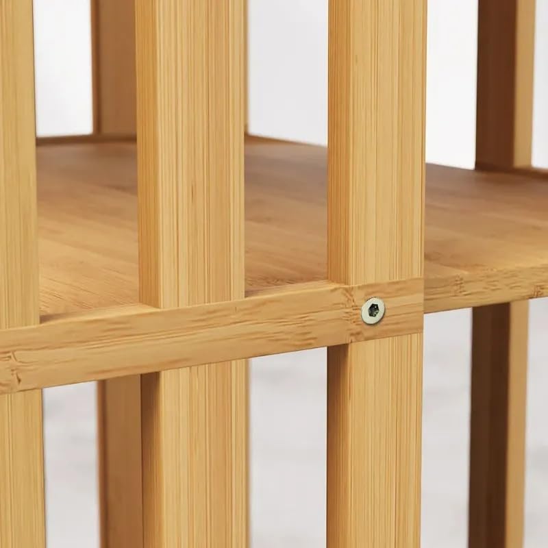 Walnut 6 Tier Bamboo Rotating Bookshelf E80129