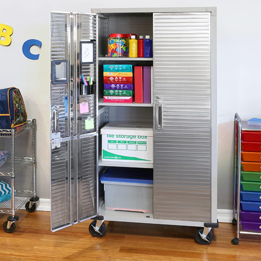 Full Door Rolling Storage Cabinet, 36" W x 18" D x 72" H, Granite M933