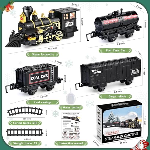 Electric Train Toy with Steam Locomotive, Tracks, Lights & Sound X5303