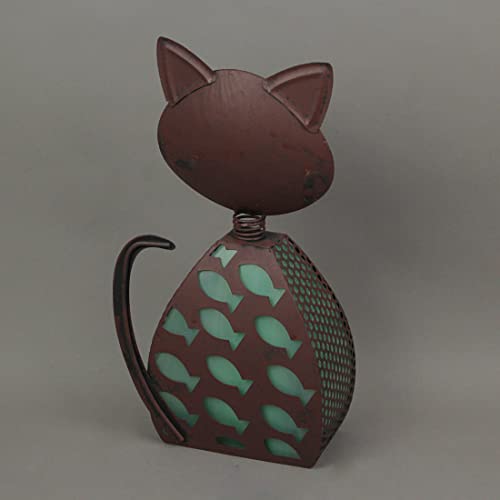 Metal LED Solar Garden Statue 15.5 Inches High L2149