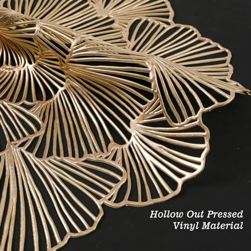 Set of 6 Gold Heat Resistant Vinyl Placemats A74710