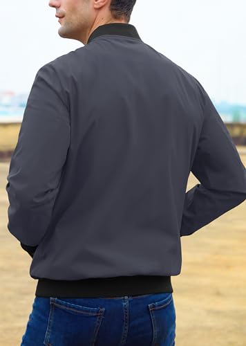 Men's Bomber Jacket Lightweight Full Zip Windbreaker L280543