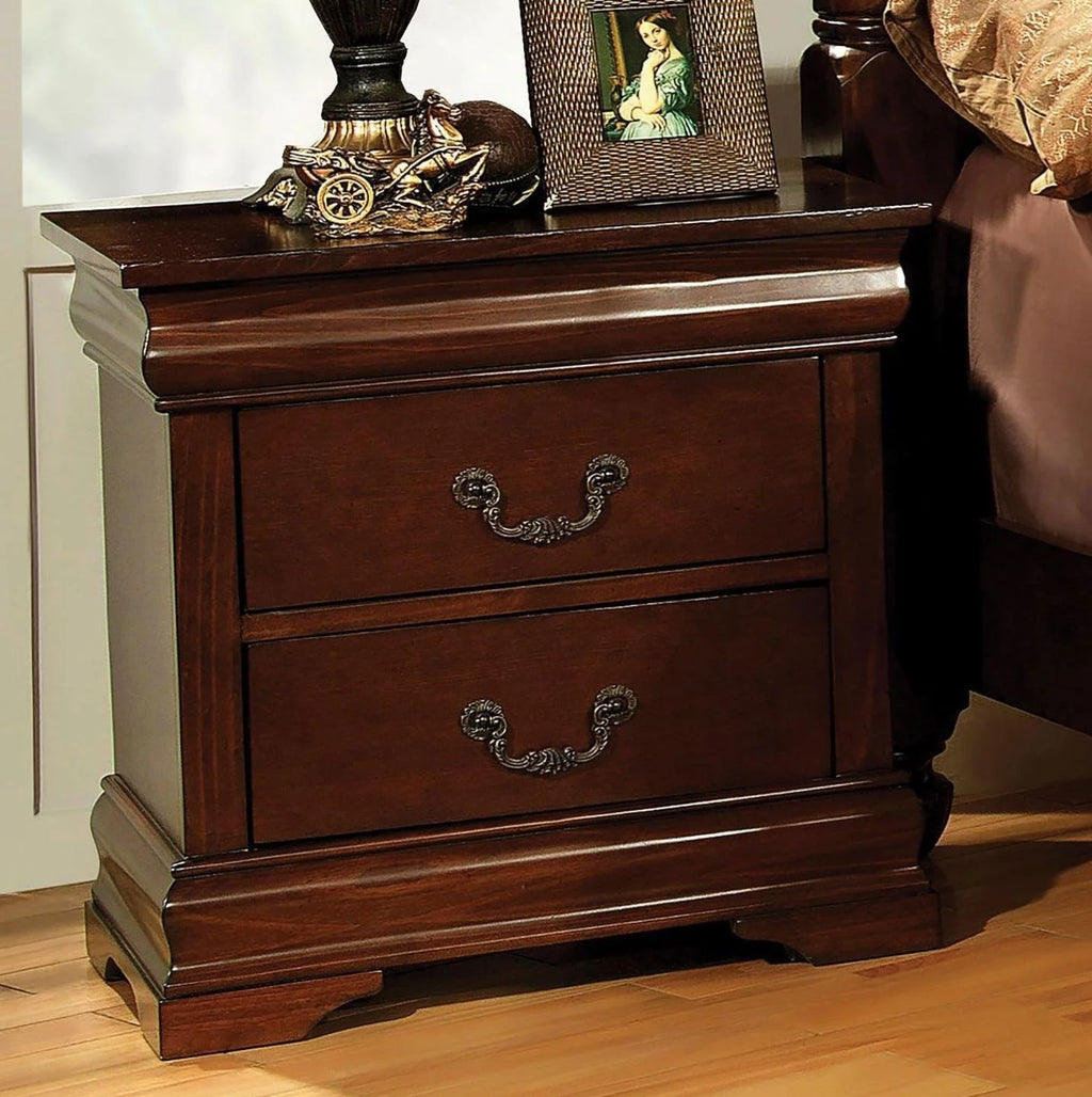 Brown Cherry Solid Wood Queen Bedroom Set 6pcs G1617