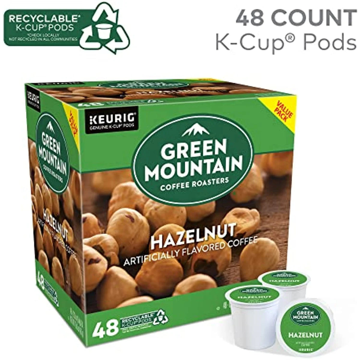 48 Count Light Roast Hazelnut Coffee K-Cup Pods S3978