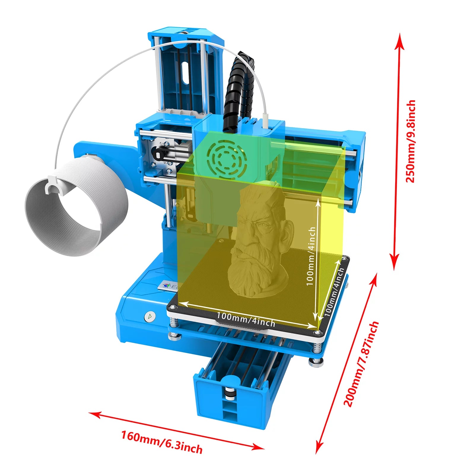 Mini 3D Printer, 100x100x100mm Print Size O748