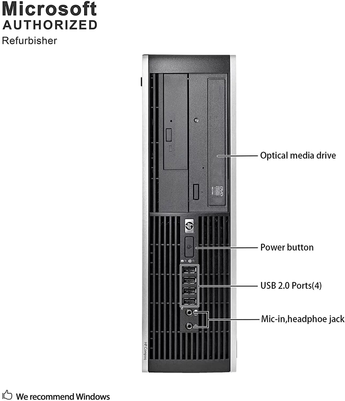Pre-Owned Desktop Computer Tower PC Intel QuadCore i3 3.2GHz Processor 4GB RAM 2TB Hard Drive Windows 10 Pro With Keyboard And Mouse N42605