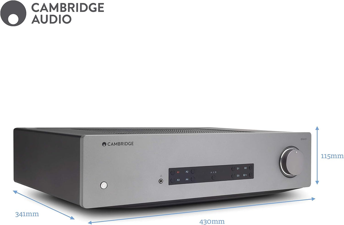 Stereo Two-Channel Amplifier with Bluetooth and Built-in DAC - 80 Watts Per Channel (Lunar Grey) G4481