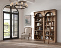Brown 8' Tall Bookcase Wall with Ladder W6724