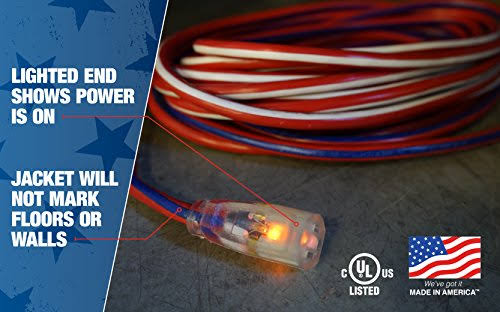 50-Foot 12/3 Extension Cord with Lighted End W62297