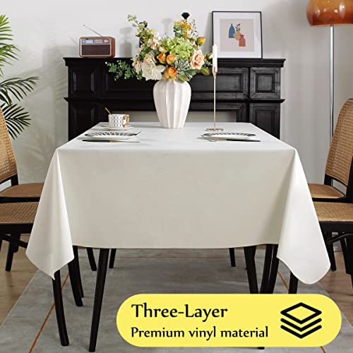 Black 60 x 120 Inch Vinyl Tablecloth with Flannel Backing E251