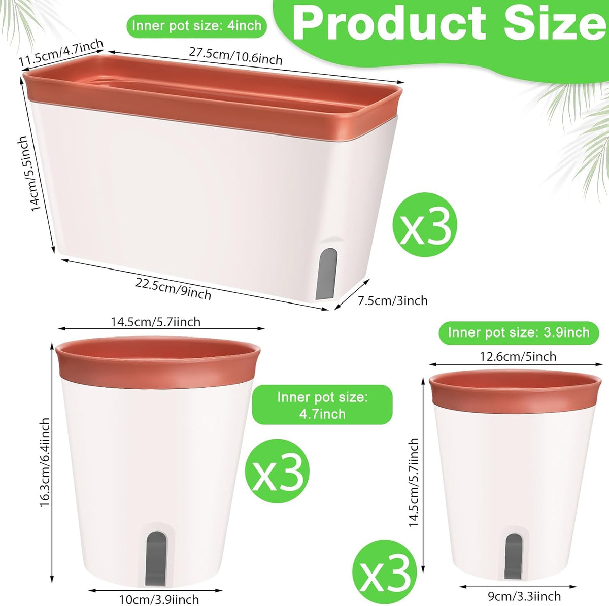 9 Set Self Watering Window Planter Box O318820