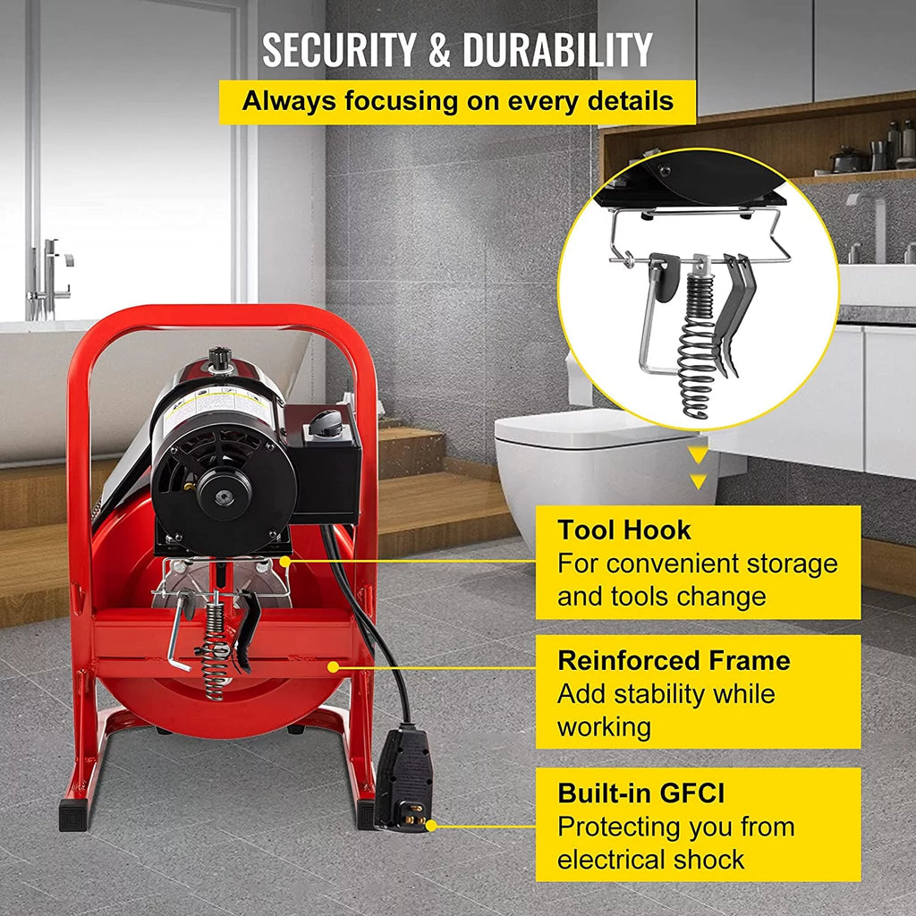 75ft x 1/2 in 370W Electric Drain Auger L43953