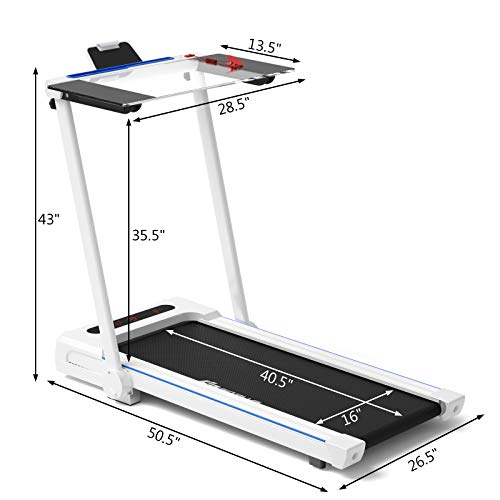 3-in-1 Folding Electric Treadmill with Large Desk R6941