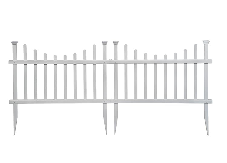 White Vinyl Picket Fence Kit 2.5 ft. H x 3.5 ft. W 2 Fence Panels O34696