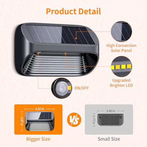 6 Pack Solar Fence Lights with 3 Modes U5898