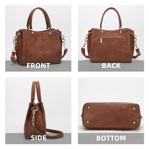 PU Leather Top Handle Satchel Shoulder Bag Tote Bag O416989