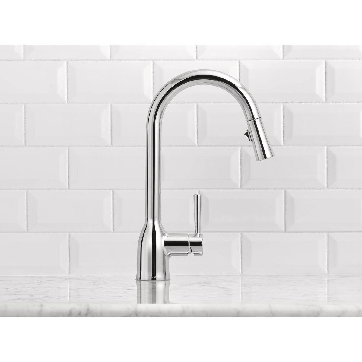 Adler Pull Down Single Handle Kitchen Faucet with Power Clean Finish: Spot Resist Stainless S429