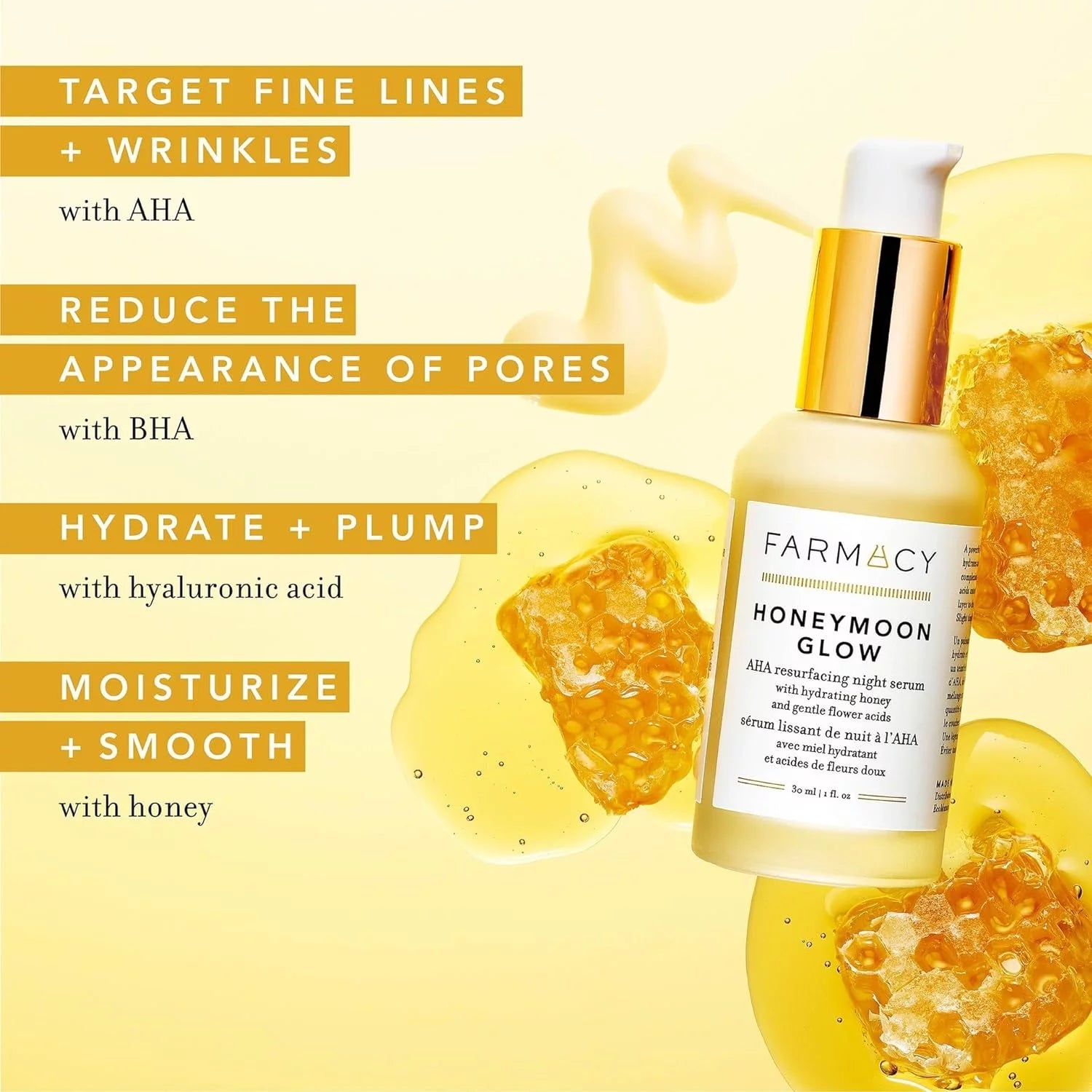 AHA Hydrating Night Serum with Hyaluronic Acid 1 Fl Oz E578311