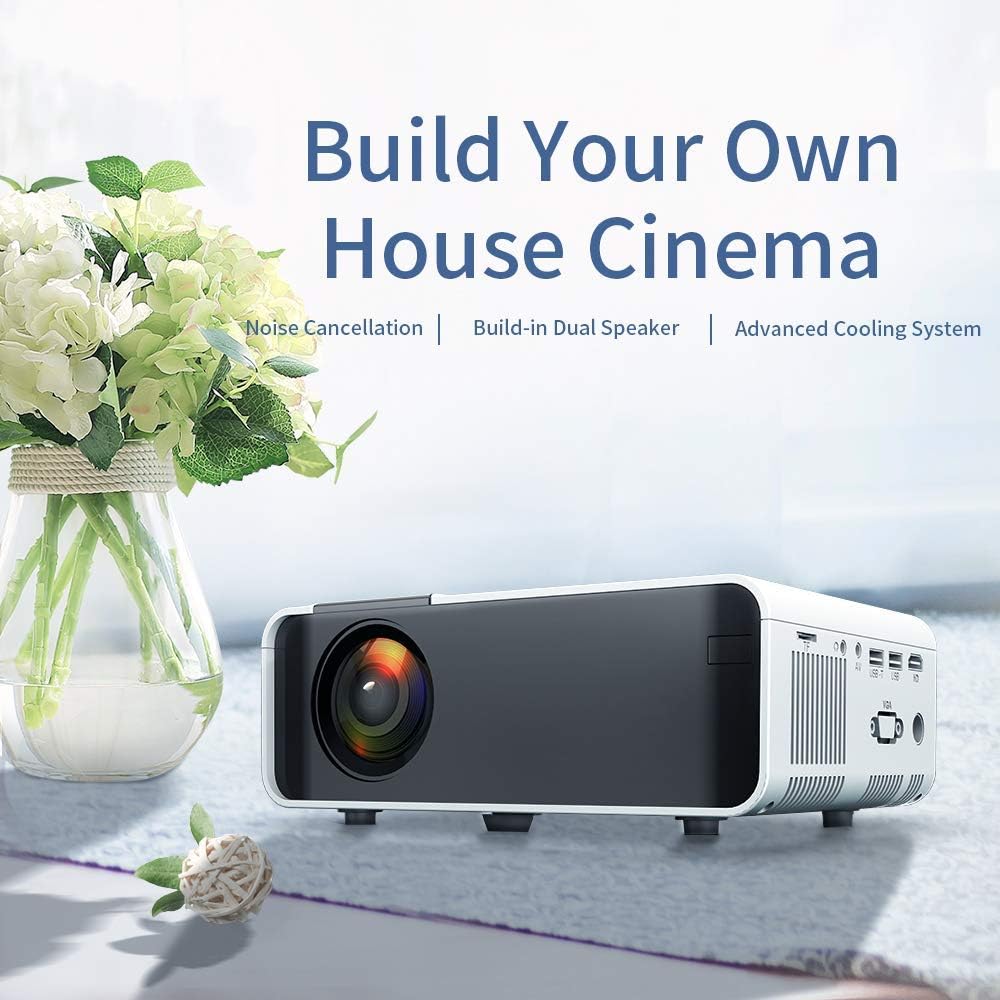 Mini Projector, 1080P HD Supported Portable Movie Projector with 45000 Hrs LED Lamp Life E692